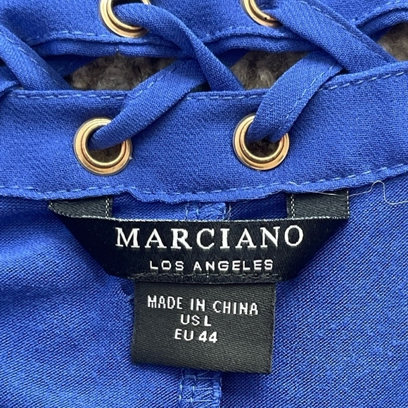 Womens Bodysuit MARCIANO Daria Lace-up Bodysuit Mesh Long Sleeve Body - Picture 6 of 8